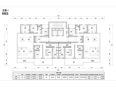 现代住宅楼建筑 第四代住宅平面 施工图