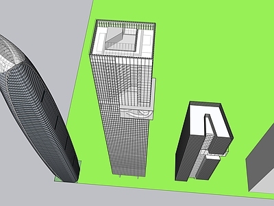 现代商场建筑 商业综合体塔楼模