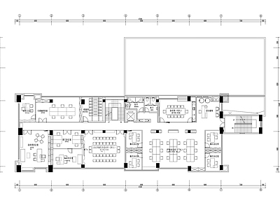 现代办公室 中小型办公空间 员工餐厅 露台休闲区 施工图
