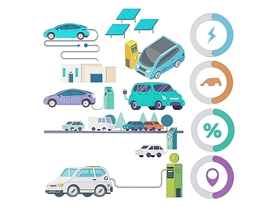 现代挂件 2D新能源 新能源图案 电动icon 新能源标识 新能源平面