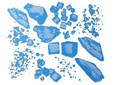 现代挂件 2D冰块墙饰 冰块图案图标墙饰 冰块icon墙饰 冰块标牌墙饰 冰块2D平面元素