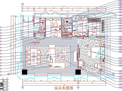现代工装图库 客房 房间 客房平面图 房间平面布局 客房平面布置 施工图 工装图库