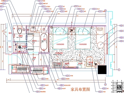 现代工装图库 客房 房间 客房平面图 房间平面布局 客房平面布置 施工图 工装图库