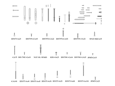 现代其他图库 螺丝钉 施工图