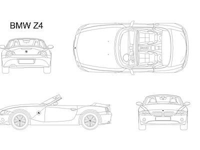 现代交通工具图库 宝马Z4 汽车 摩托车 公交 电动车 施工图