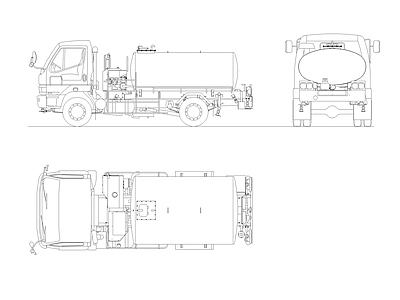 现代交通工具图库 油罐车 货车 汽车 公交 电动车 施工图