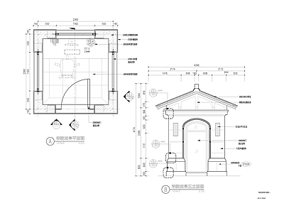 现代门卫室建筑 岗亭 施工图
