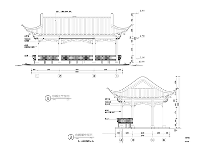 中式亭子 景观亭 施工图