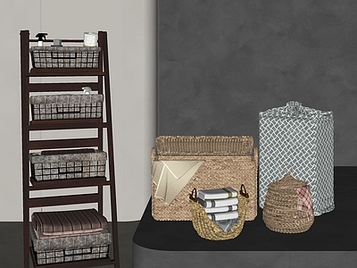 其他卫浴小件 藤编脏衣篓 置物架 收纳筐 竹筐