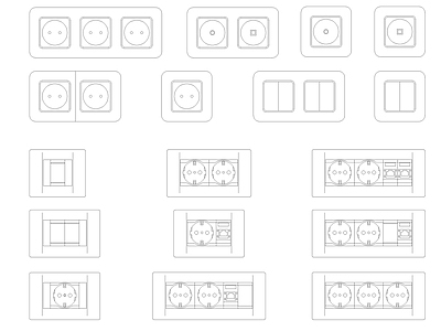 现代其他图库 插座和开关 施工图