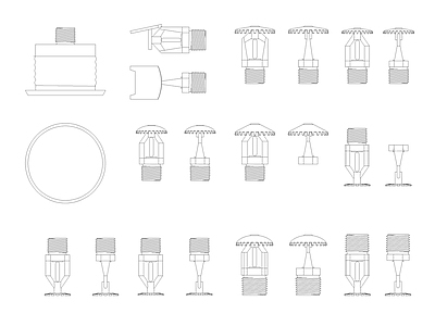 现代其他图库 消防洒水器 施工图