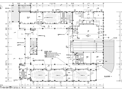新中式学校建筑 中小学实验楼 多层教学楼 多功能厅 阶梯教室 施工图