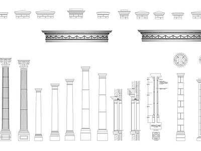 现代其他图库 建筑细节柱子 施工图