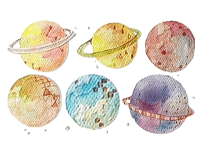 现代挂件 2D太空星球墙饰 太空星球图案图标 太空星球icon 太空星球标牌 太空星球2D平面