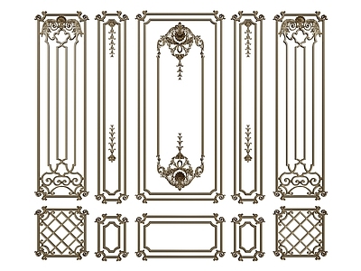 法式欧式线条 法式线条 雕花线条 构件线条 石膏线