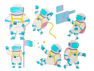 现代挂件 2D宇航员墙饰 太空人图案图标 宇航员icon 太空人标识标牌 宇航员2D平面