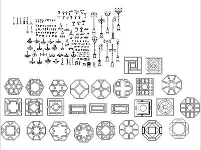 现代其他图库 灯与木造型拼 施工图