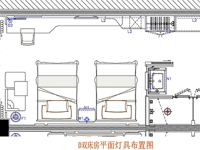 现代工装图库 客房 房间 客房平面图 房间平面布局 客房平面布置 施工图 工装图库