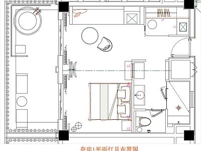 现代工装图库 客房平面布置 房间平面布局 客房平面图 房间 客房 施工图 工装图库