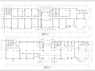 现代学校建筑 大学生活动中心 多功能厅 办公 活动室 施工图