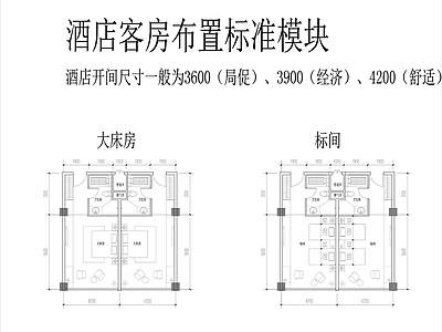现代学校建筑 客房标间 平面布置 客房平面布置 施工图