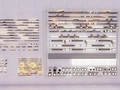 现代轻奢灯具组合 筒灯射灯 条形灯带 轨道灯 现代