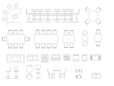 现代综合家具图库 酒吧家具 户外家具 露营 施工图