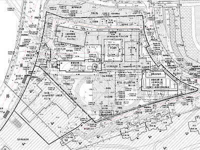 现代学校建筑 小学规划总图 施工图