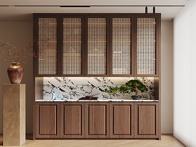 新中式中式储物柜 新中式储物柜 中式装饰柜 展示柜 新中式餐边柜