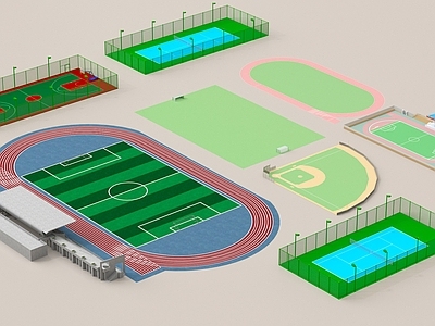 现代其他体育空间 运动场 球场 现代篮球场