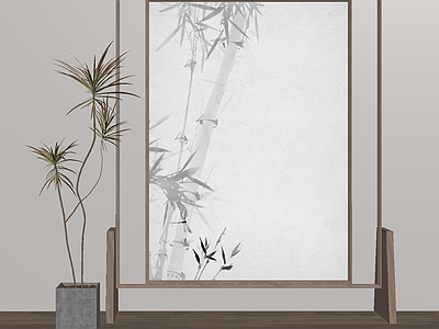 新中式屏风 新中式屏风 水墨屏风 花艺摆件
