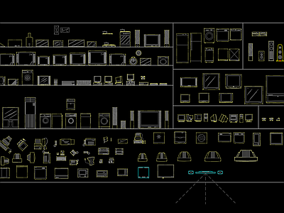 现代综合家具图库 施工图