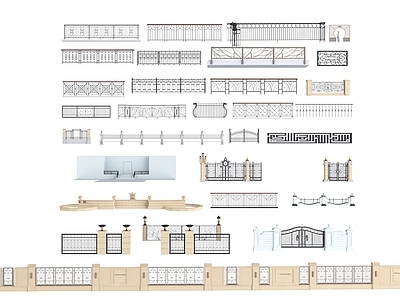 新中式其他景观 围墙 护栏 铁艺