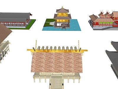日式中式风格建筑 日式 木制 亚洲古 中式 韩式