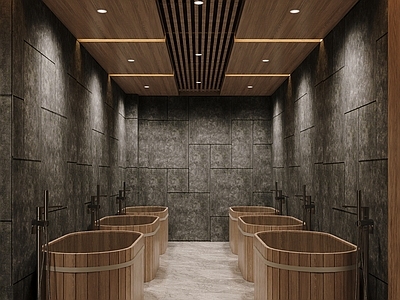 现代会所 木桶浴 泡浴 公共泡浴