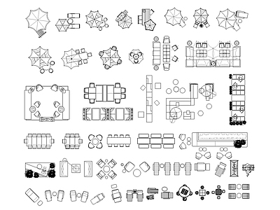 现代综合家具图库 户外露营景观小品 施工图