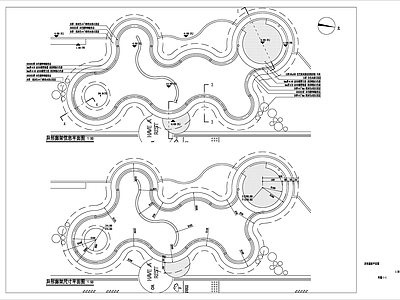 现代简约小区景观 现代异形廊架 施工图 居住区景观