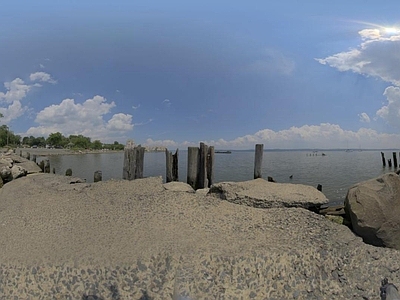 现代户外HDR 湖泊河湾外景