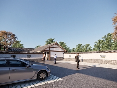 原木中式风格建筑 川派民居农家乐