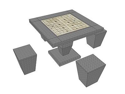 现代户外桌椅 象棋石 石桌石凳