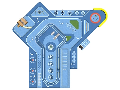 现代儿童游乐区 儿童区 消防登高面 海洋主题 跑道 滑梯