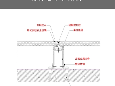 现代地面节点 玻璃地坪节点图 施工图 地面节点