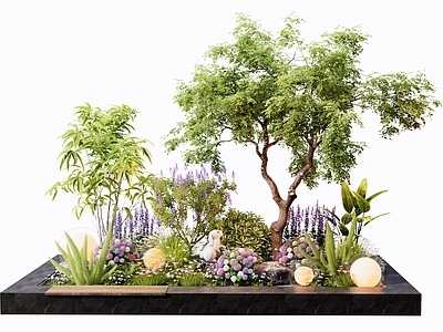 植物组合 花境 植物堆 花草 庭院小品 景观树