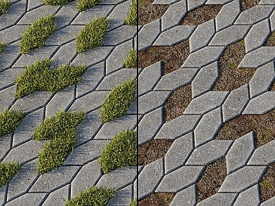 现代砖 植草砖 人行道 马路 草坪砖 户外地砖