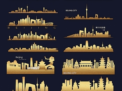 现代挂件 北京建筑地标剪影