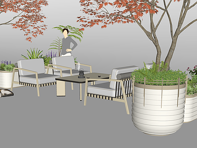 现代景观座椅 花箱座椅外摆树池