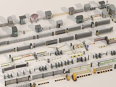 现代其他门 道闸栏杆 摆闸 保安亭 伸缩门 门禁机