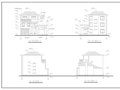 现代别墅建筑 建 施工图