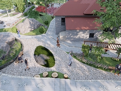 现代中式口袋公园 农村节点 乡村节点 生态公园 生态口袋公园 小景观