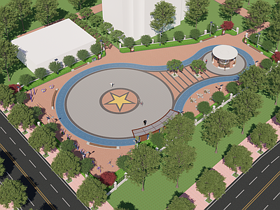 现代极简口袋公园 街头景观公园 市民广场 休闲公园 老年人公园 口袋公园